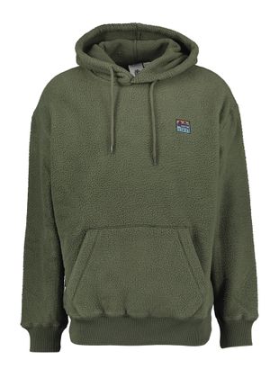 Element Kaki sweater met kap in teddy stof