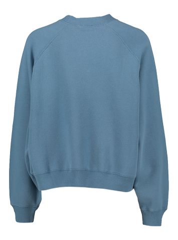 Petrol blauwe oversized trui met print vooraan Ralph Lauren