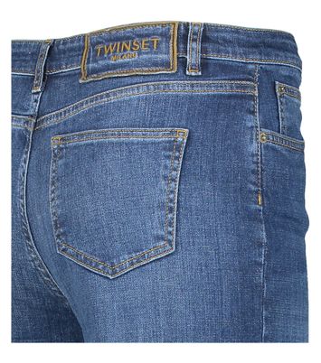 Donkerblauwe flared fit jeans Twinset