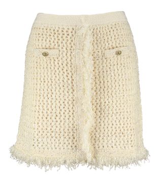 Twinset Ecru kleurige gebreide rok met glitter Milano