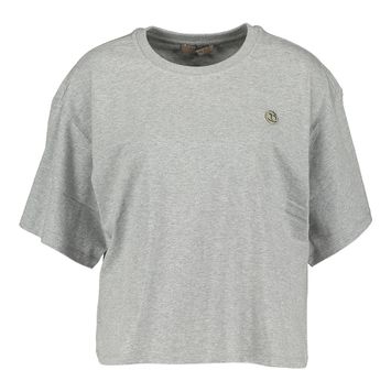 Grijze t-shirt met detail op de borst Twinset