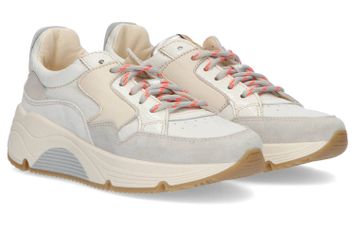 Sneakers in wit en beige tinten Ocra