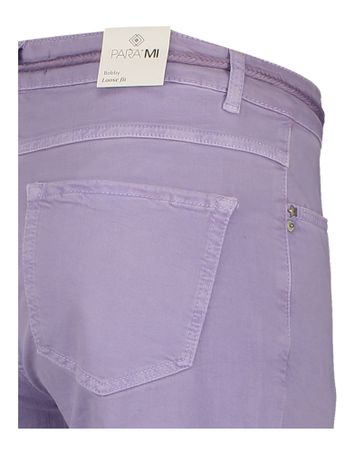 Paarse losse jeans met omslag en lint in de taille Bobby Para Mi