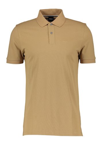 Camel kleurige katoenen polo Pallas Hugo Boss