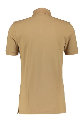 Camel kleurige katoenen polo Pallas Hugo Boss