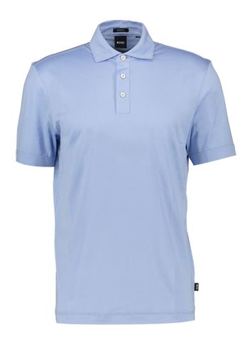 Licht blauwe polo met knoopsluiting Boss 