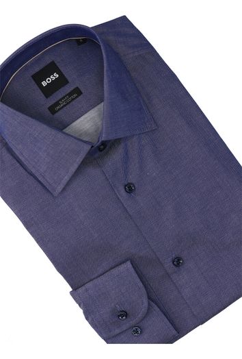 Donkerblauw hemd met lange mouwen Boss