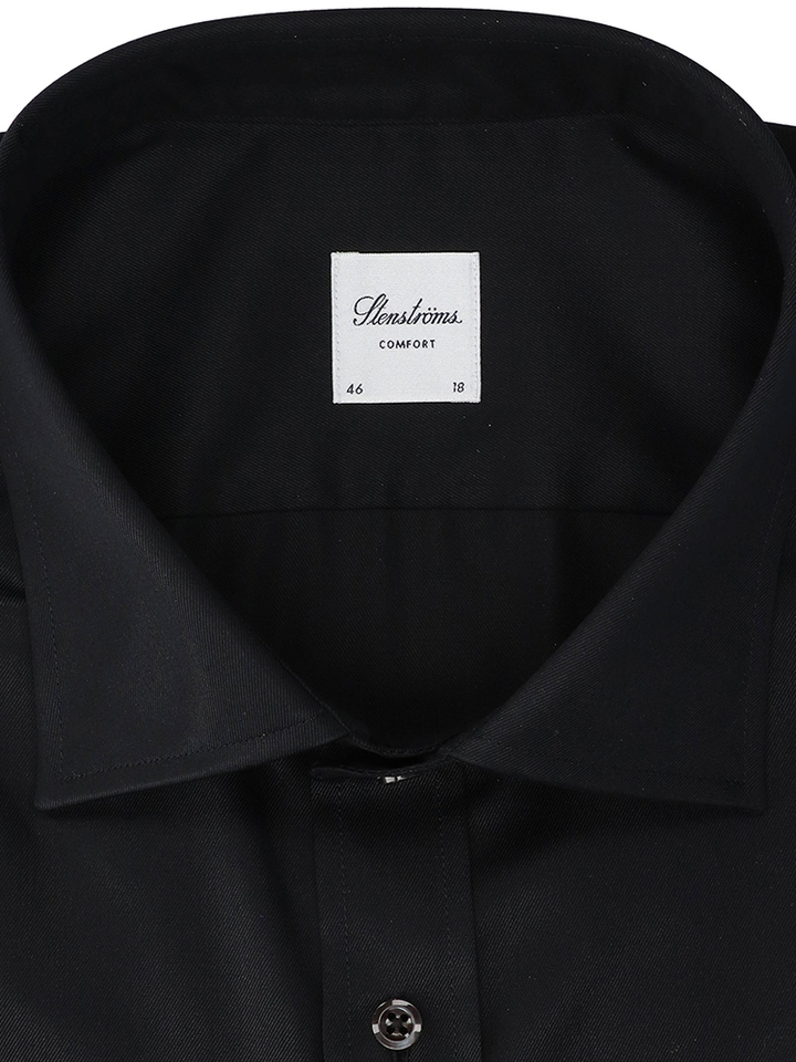 Zwart katoenen hemd (regular fit) met lange mouwen Stenströms 