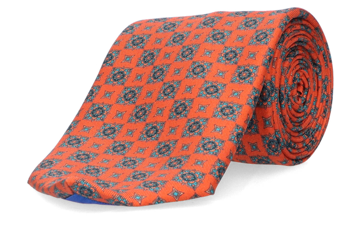 Oranje das met print Marchesi di Como