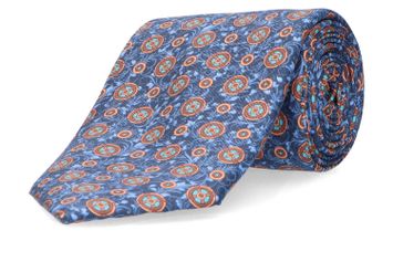 Blauwe das met print Marchesi di Como