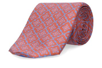 Brique kleurige das met blauwe print Marchesi di Como