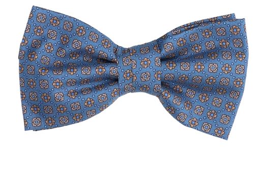 Blauwe vlinderdas met bloemenmotief Marchesi di Como