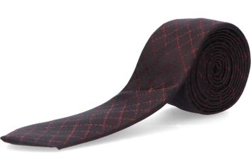 Zwarte stropdas met rood ruitpatroon Hugo Boss 