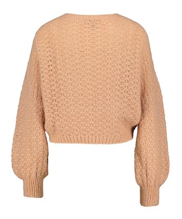Lichtroze gehaakte wollen cropped pull Davia Kocca