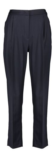 Donkerblauwe geklede broek met bandplooien Beatis Kocca