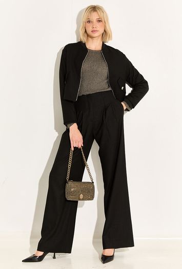 Zwart geklede broek met fijne glitterdraad Karly Kocca