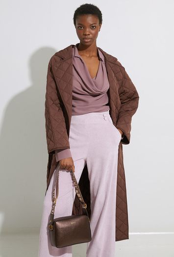 Roze ribfluwelen lange broek Bionne Kocca 