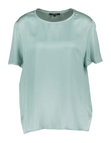appelblauw zeegroene bloes in satijnlook Noelie Kocca