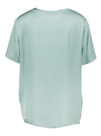 appelblauw zeegroene bloes in satijnlook Noelie Kocca