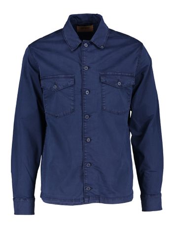 Indigo blue overhemd DOYLE met lange mouwen Mos Mosh