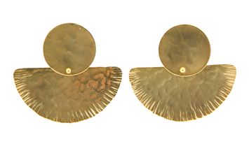 Gouden oorbellen met halve cirkels Taim Creations