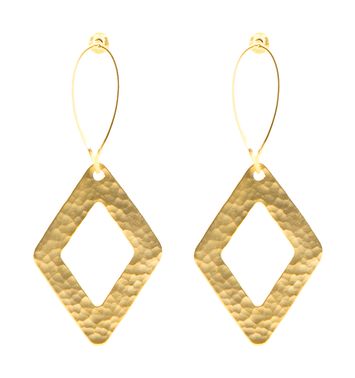 Goudkleurige oorbellen met ruitvorm Taim Creations 