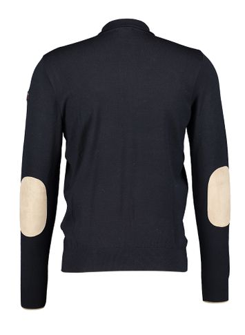 Donkerblauwe trui met bruine patches Paul & Shark 