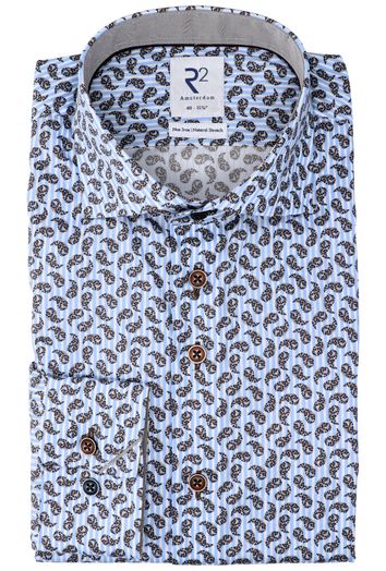 Blauw geprint hemd R2