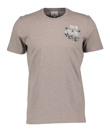 Taupe t-shirt met opdruk State of Art 