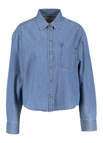 Blauw oversized jeanshemd kort model Clio Max Mara