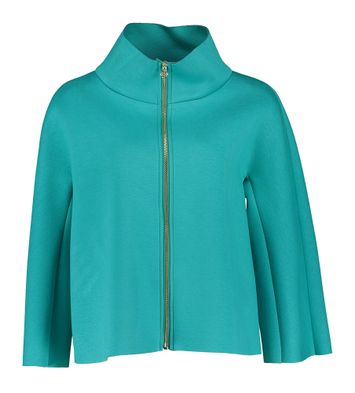 Appelblauwzeegroen gekleed vestje met rits Rewi Rinascimento