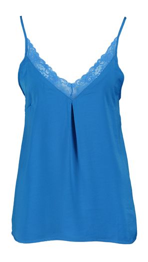 Blauwe top met kanten detail Vicava Vila