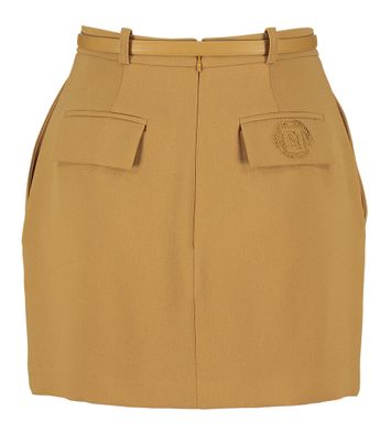 Camel kleurige rok met zakken Elisabetta Franchi