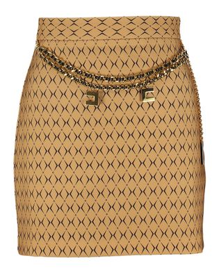 Elisabetta Franchi Beige rok met zwarte print en riem