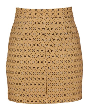 Beige rok met zwarte print en riem Elisabetta Franchi