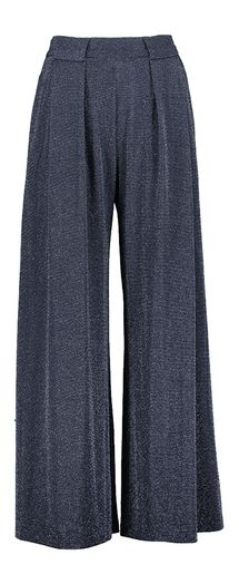 Blauwe soepelvallende broek met glitter Aspen Momoni