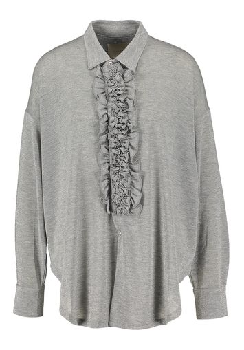 Zilveren oversized bloes met frul vooraan Bilancia Momoni 