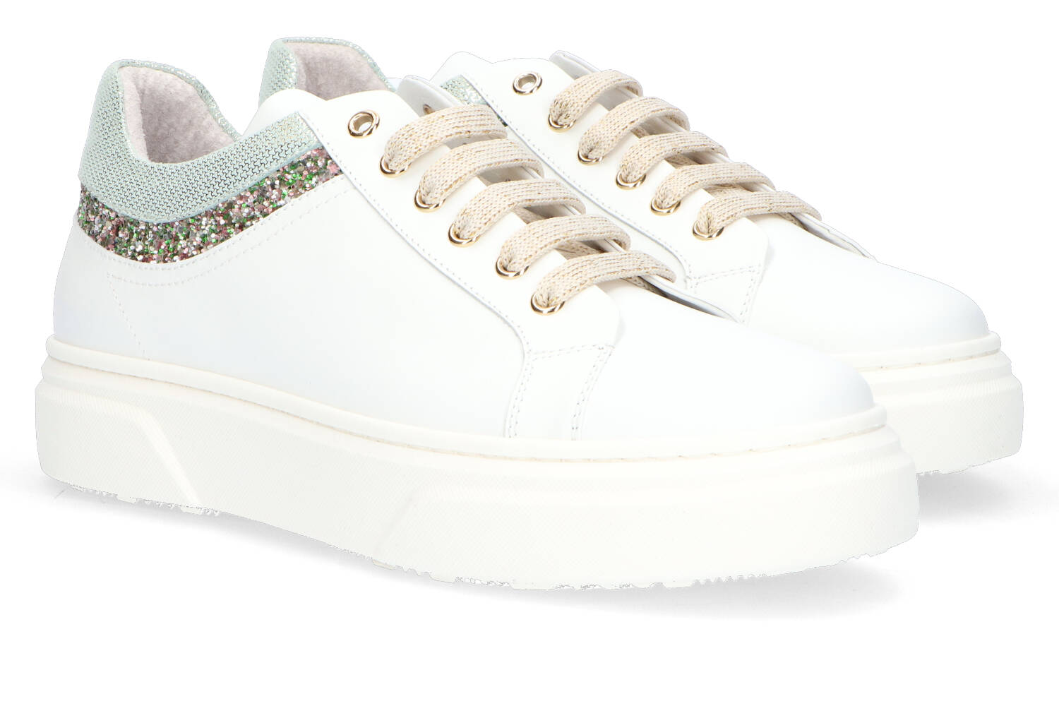 Witte retailer sneakers met glitter