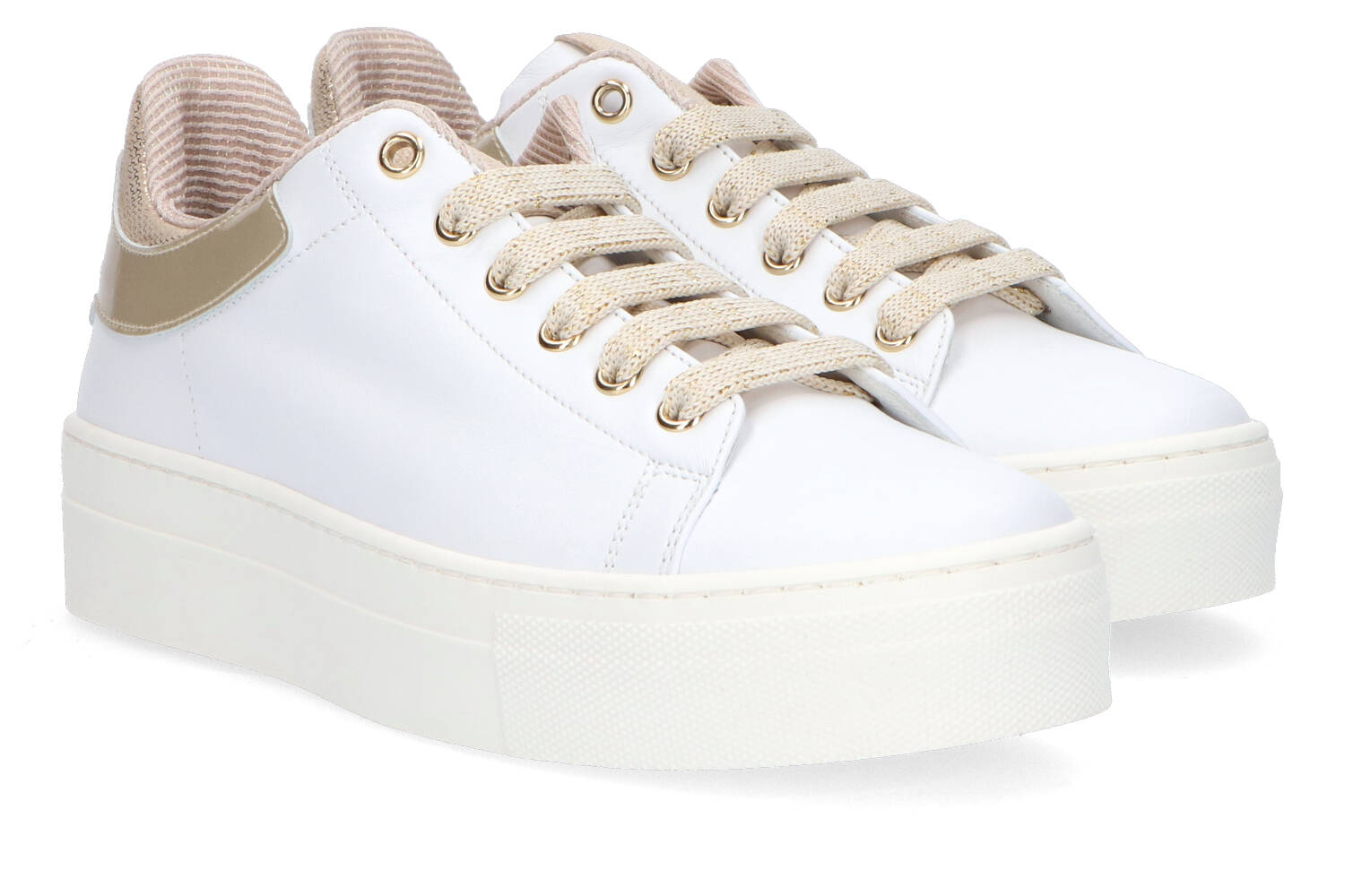 Witte lage sneakers met gouden details RTB