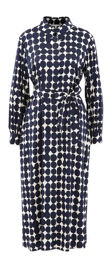 Donkerblauw kleed met print Kimja Xandres