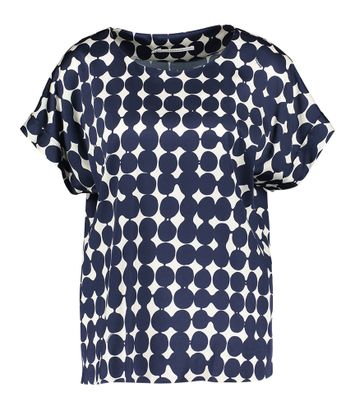 Donkerblauwe blouse met print Hyra Xandres 