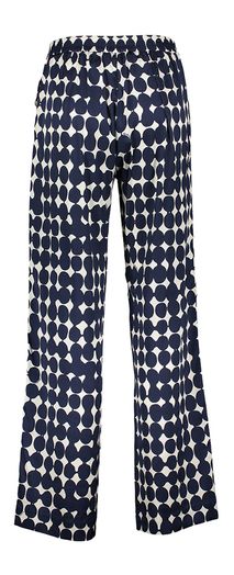 Ecru kleurige broek met blauwe bollenprint Phocas Xandres 