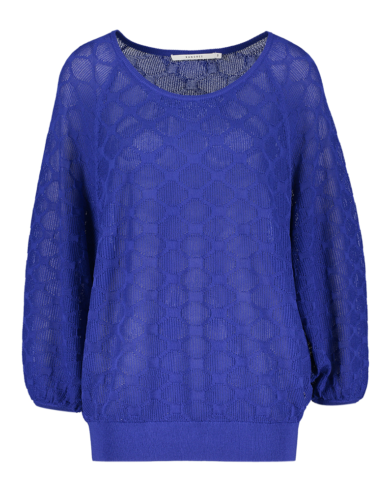 Blauwe crochet trui Assia Xandres