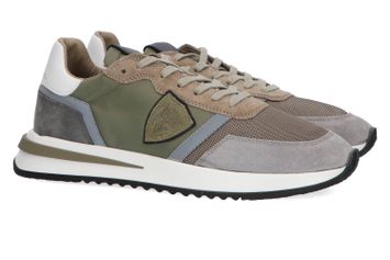 Grijze sneakers met kaki details Philippe Model