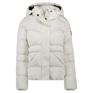 Cars Ecru kleurige winterjas met fluffy binenkant met kap Alena