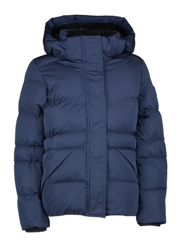 Donkerblauwe winterjas met fluffy binnenkant en kap Alena Cars