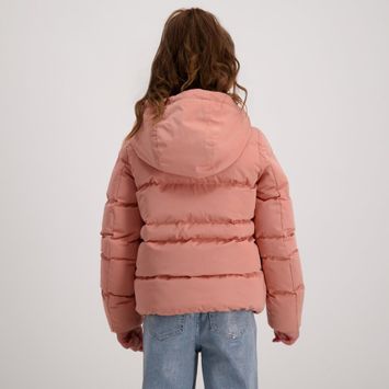 Licht oranje winterjas met kap Alena Cars