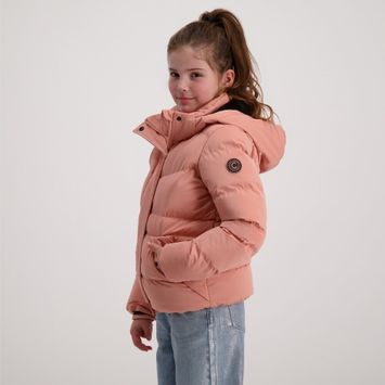 Licht oranje winterjas met kap Alena Cars