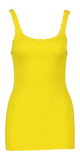 Gele top met kant Rosemunde