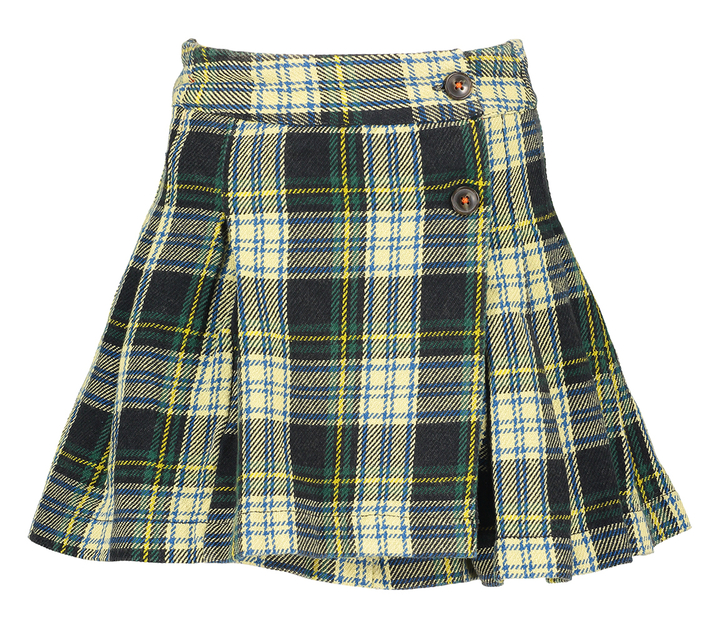 Groene geruite plooirok Bellerose